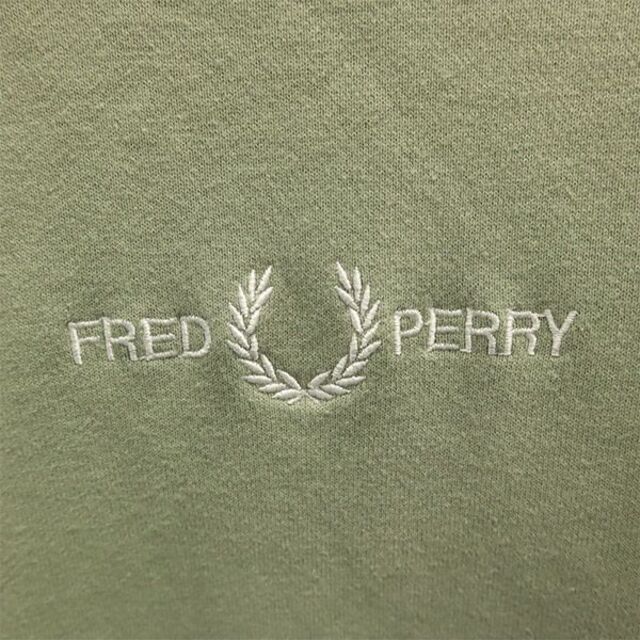 《最高デザイン》FRED PERRY 刺繍ロゴ スウェット 黒 M