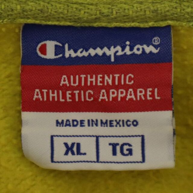 チャンピオン 90s 00s ロゴ刺繍 スウェット XL イエロー Champion 長袖 トレーナー メンズ   【230416】