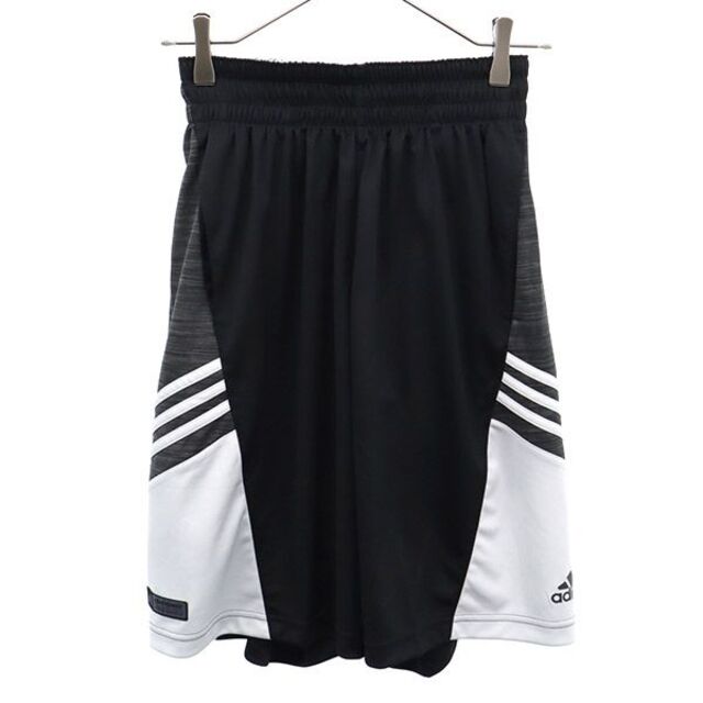 未使用 アディダス バスケットボール ショートパンツ M ブラック×グレー adidas ロゴ メンズ   【230416】