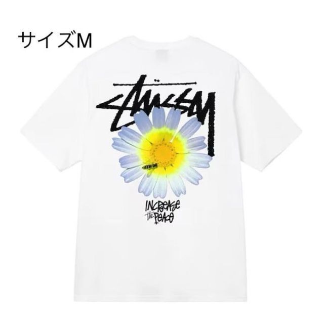 【新品】stussy Tシャツ　サイズM ホワイト フラワー