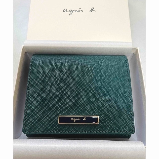 新品  アニエスベー 財布 二つ折り  グリーン  QAW05－01