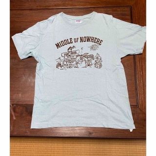 ダブルワークス(DUBBLE WORKS)のDUBBLEWORKS(ダブルワークス)　Tシャツ水色　サイズＬ　日本製(Tシャツ/カットソー(半袖/袖なし))