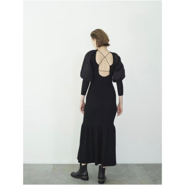 Balloon Sleeve Knit Dress - ロングワンピース/マキシワンピース