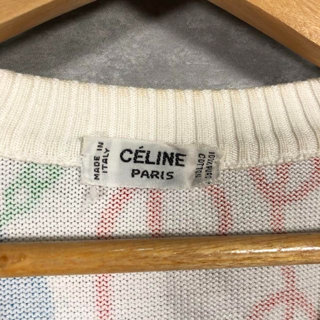 『CELINE』セリーヌ (40) 総柄カーディガン / 金ボタン 4