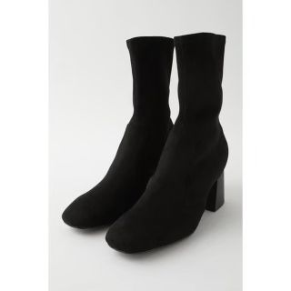 マウジー(moussy)のMOUSSY STRETCH FAUX SUEDE ブーツ 黒 マウジー(ブーツ)