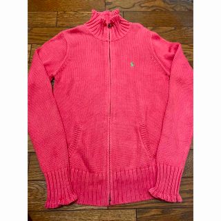 ポロラルフローレン(POLO RALPH LAUREN)の【美品】ラルフローレン　ジップアップ　カーディガン　ピンク　フリル(カーディガン)