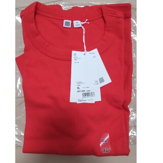 UNIQLO ユニクロ　クルーネックT 半袖　レッド　XL(Tシャツ(半袖/袖なし))