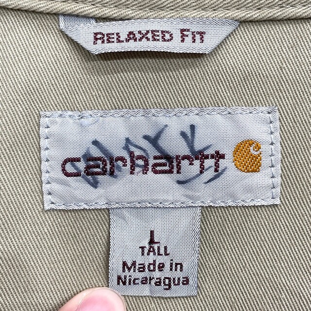 carhartt(カーハート)のUS古着 カーハート Carhartt ワークシャツ 半袖 RELAXED FIT サイズ：メンズ L ベージュ【中古】 メンズのトップス(シャツ)の商品写真