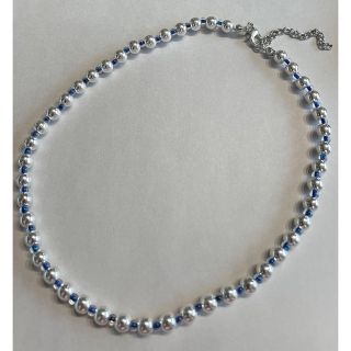 トゥデイフル(TODAYFUL)のno.177 silver chain blue beads choker(ネックレス)