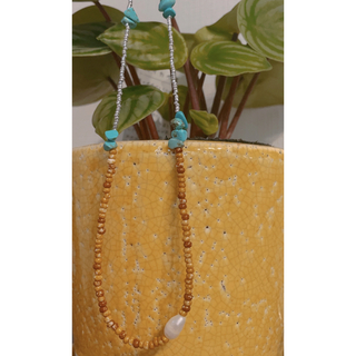キャナルジーン(CANAL JEAN)のno.178 turquoise terracotta necklace(ネックレス)