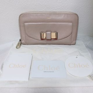 クロエ(Chloe)のChloe☆Lily ラウンドファスナー　財布　ピンクベージュ リボン(財布)