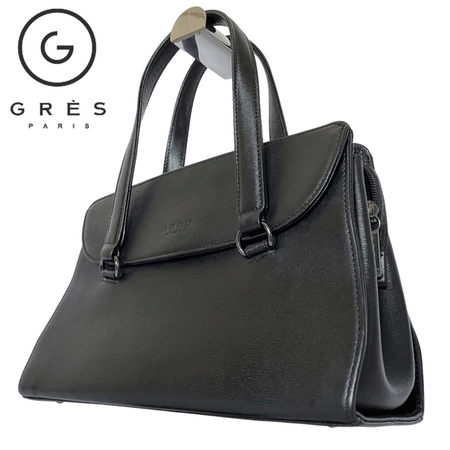 GRES PARIS 　牛革ハンドバッグ　黒