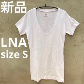 エルエヌエー(LnA)の新品送料込み　LNA VネックTシャツ　ホワイト　S(Tシャツ(半袖/袖なし))