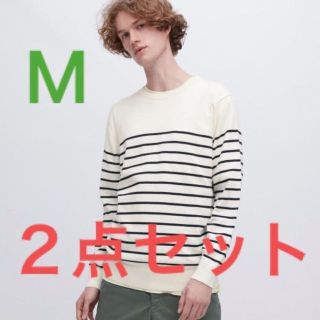 ユニクロ(UNIQLO)の【2枚セット】ウォッシャブルコットンクルーネックセーター　ユニクロ(ニット/セーター)