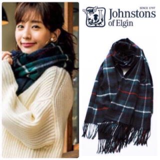 正規代理店タグ付☆新品 ジョンストンズ 大判カシミヤストール 梨花