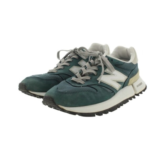 New Balance ニューバランス スニーカー 27cm 緑系x白 【古着】-