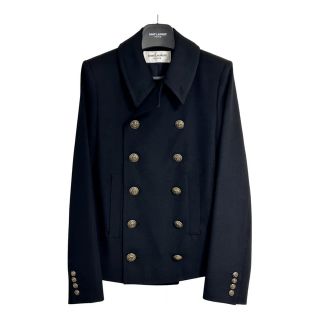 サンローラン(Saint Laurent)のケミー8070さま専用　サンローラン パリ 13AW クロップドウールピーコート(ピーコート)