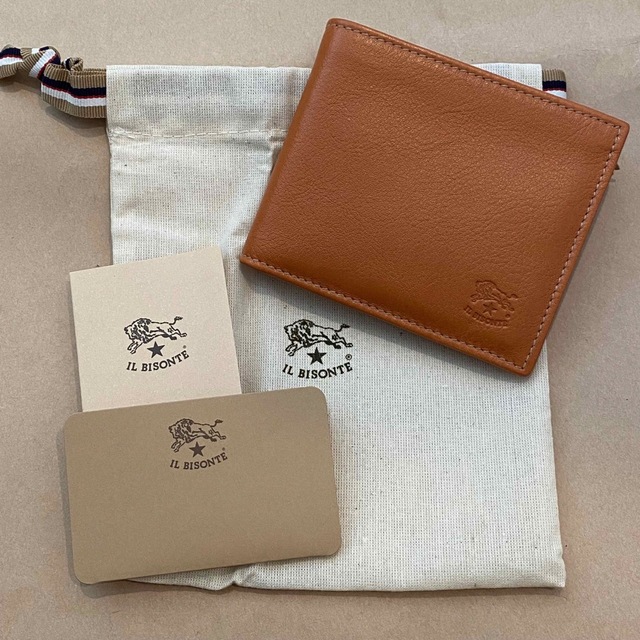 【新品未使用】イルビゾンテ 二つ折り 財布 ヤキヌメ キャラメル キャメル