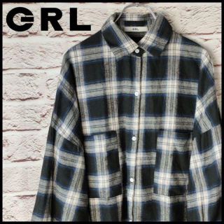 グレイル(GRL)のGRL　グレイル　トップス　ロングチェックシャツ　レディース【フリーサイズ】(シャツ/ブラウス(長袖/七分))