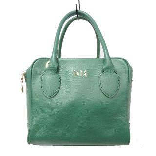 ダックス(DAKS)のダックス ショルダーバッグ ハンドバッグ 2WAY ロゴ レザー 緑 グリーン(ショルダーバッグ)