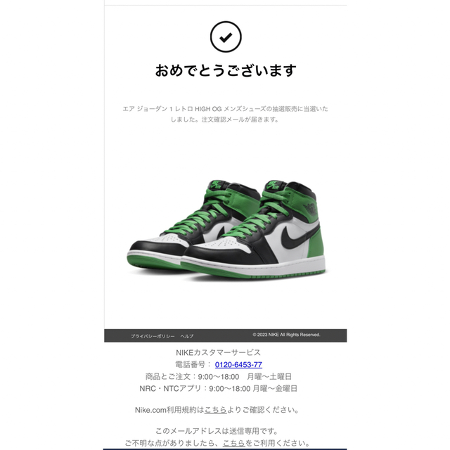 Jordan 1 Lucky green  27センチ