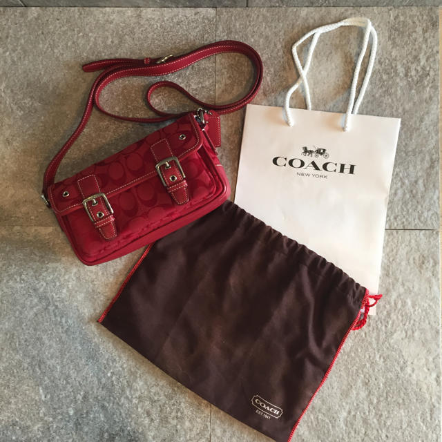 ♡美品♡送料無料♡オールレッド♡coach ショルダーバッグ