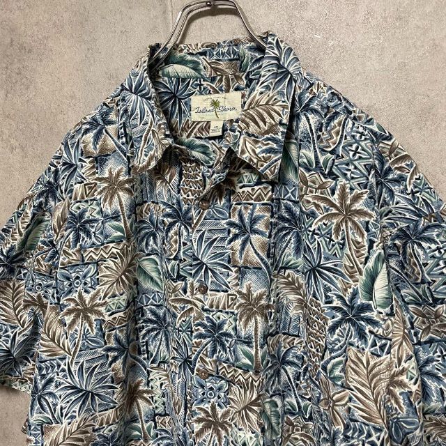 448 アロハシャツ XXL ブルー系 コットン100% メンズのトップス(シャツ)の商品写真