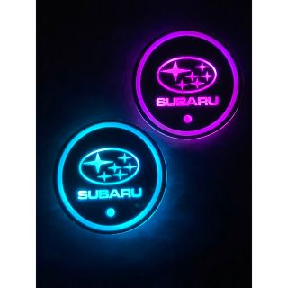 スバル(スバル)のSUBARUロゴ入り　光るLEDコースター　ドリンクコースター(車内アクセサリ)