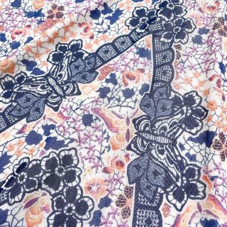 話題の行列 希少 フレアワンピース 蝶 花柄 レース
