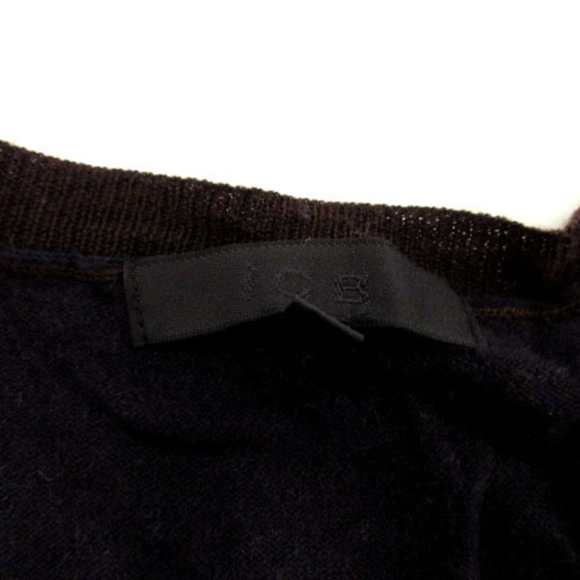 ICB(アイシービー)のiCB ニット Vネック ラインストーン 配色 紺 茶 ターコイズブルー S レディースのトップス(ニット/セーター)の商品写真