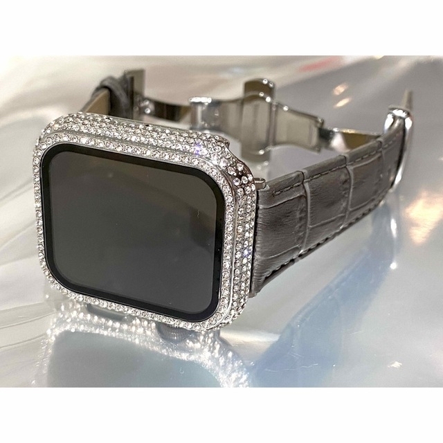 Apple Watch SP キラキラカバーケースアップルウォッチレザーバンド メンズの時計(レザーベルト)の商品写真
