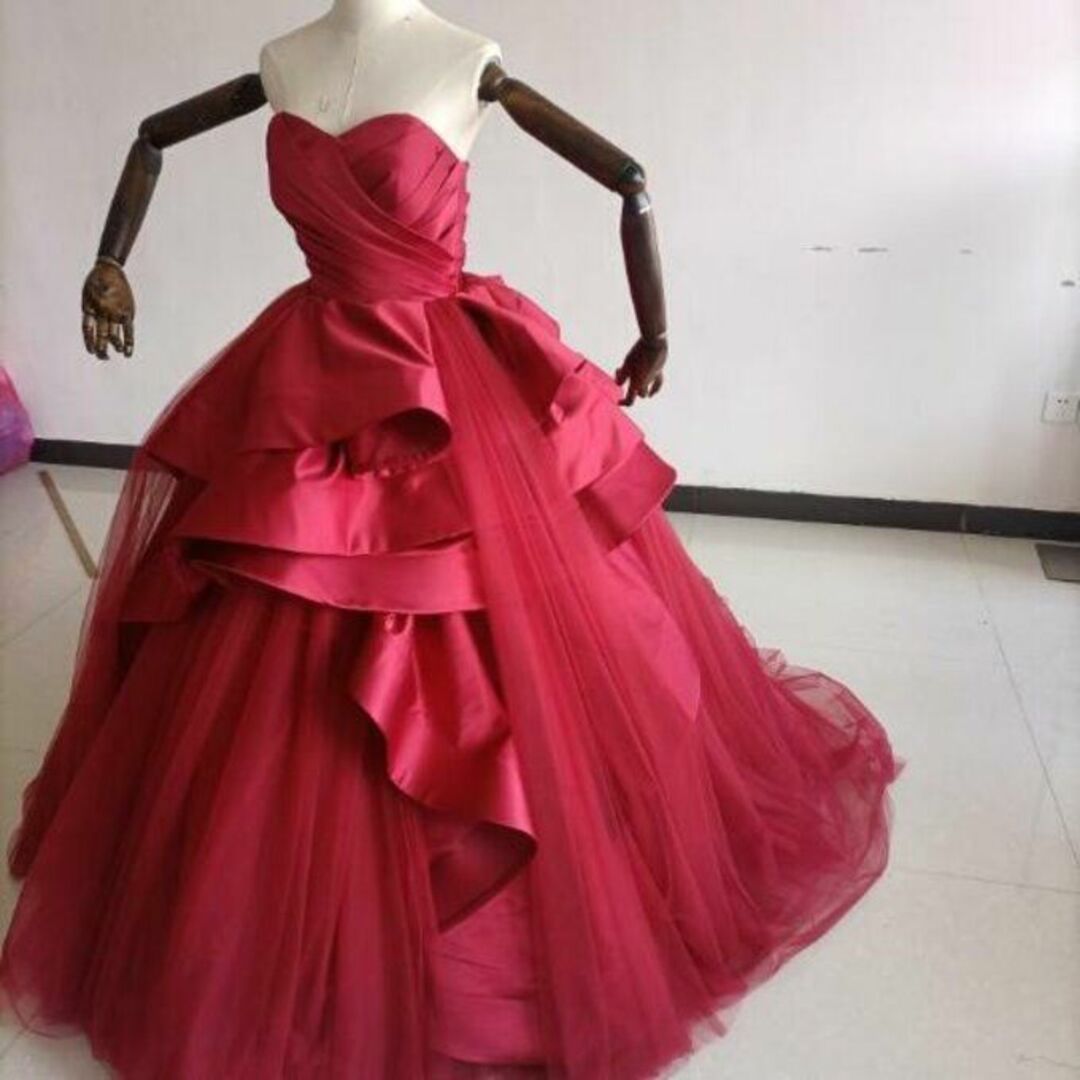 フォーマル/ドレス2ways カラードレス　ウエディングドレス　パフスリーブ　プリンセス感