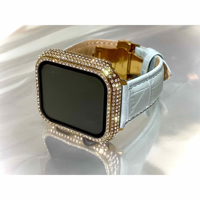 Apple Watch PP キラキラカバーケースアップルウォッチレザーバンド メンズの時計(レザーベルト)の商品写真