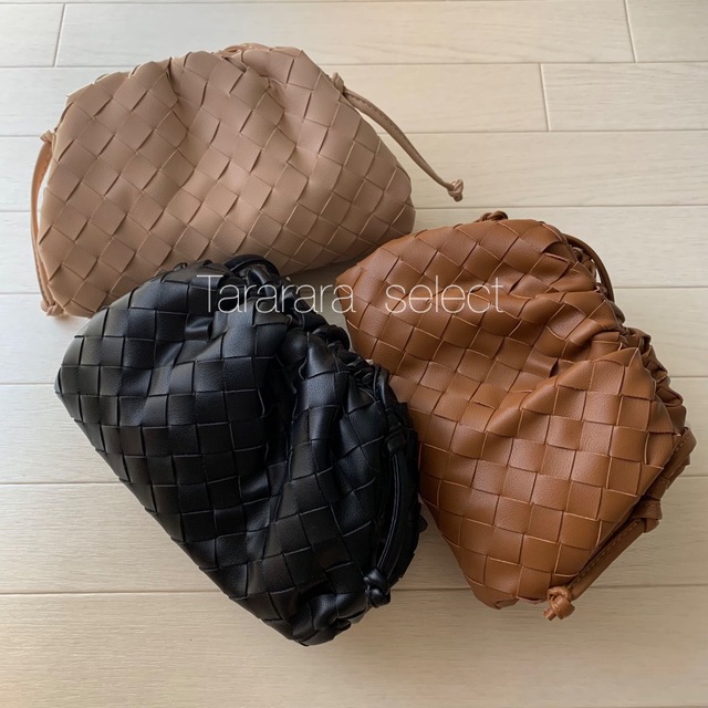 ● leather Braidedbag S black●本革 9