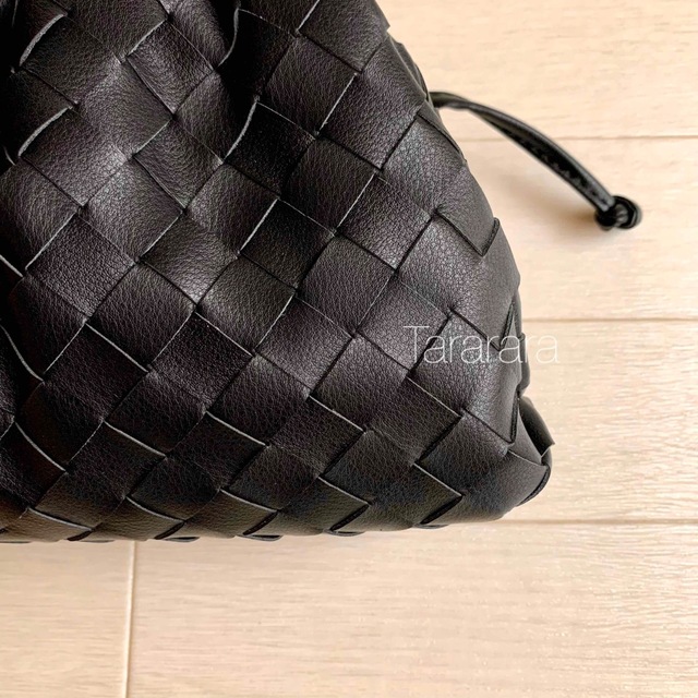 ● leather Braidedbag S black●本革 2