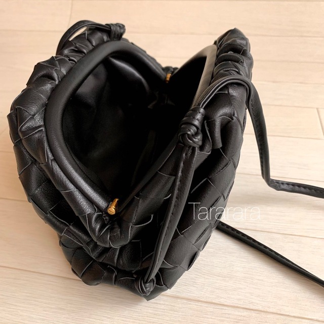 ● leather Braidedbag S black●本革 5