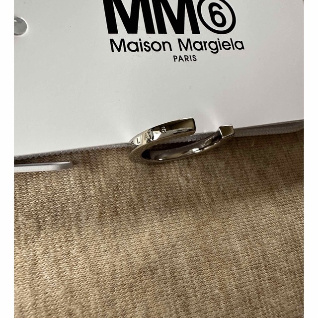 4新品 メゾン マルジェラ MM6 ブランドロゴ カフ リング 指輪 シルバー