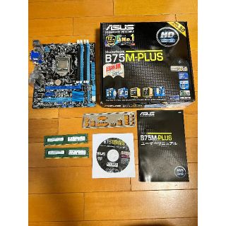 ASUS B75M-PLUS CPU i5-3477K付 DDR3-4GB×2枚