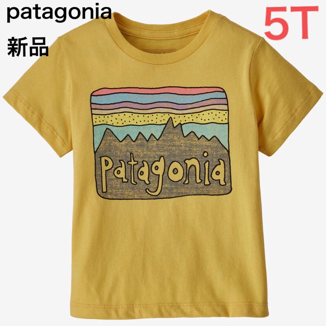 patagonia(パタゴニア)の⭐️人気⭐️patagonia ロゴTシャツ⭐️オーガニックコットン⭐️5T⭐️ キッズ/ベビー/マタニティのキッズ服男の子用(90cm~)(Tシャツ/カットソー)の商品写真