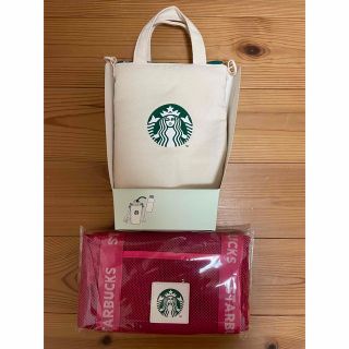 スターバックス(Starbucks)のスターバックス　メッシュエコバッグ　保冷ボトルショルダーバッグ(トートバッグ)