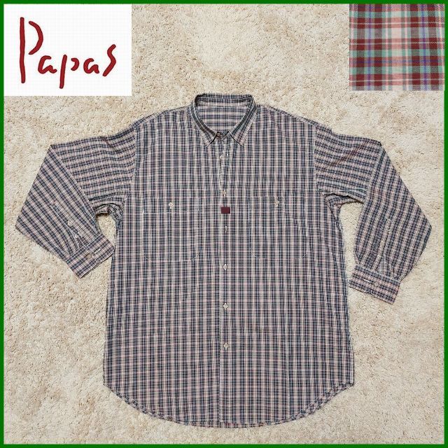 ◆ 新品 パパス チェック シャツ Papas ◆