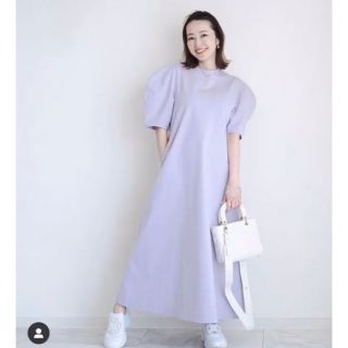 バーニーズニューヨーク(BARNEYS NEW YORK)のSYNE TOKYO × 翁安芸さん コラボパフスリーブワンピース(ロングワンピース/マキシワンピース)