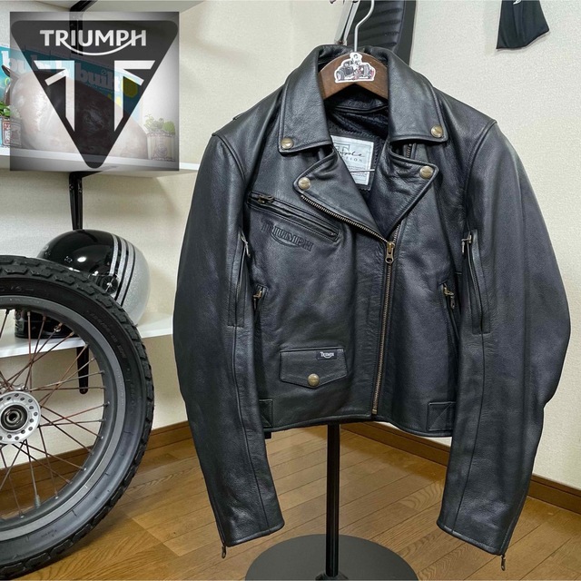 牛革裏地超美品☆TRIUMPH トライアンフ レディース レザージャケット ブラック/M