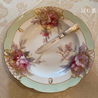 マイセン(MEISSEN)の【英国製】純銀 スターリングシルバー＆白蝶貝／バターナイフ１本(食器)