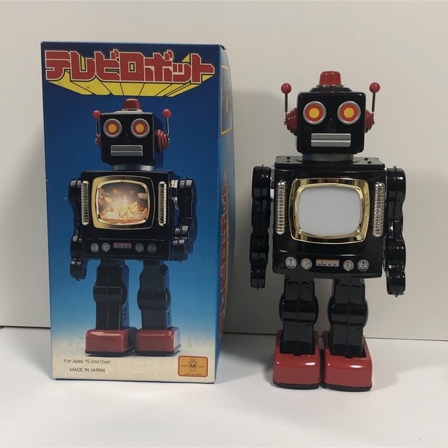 【可動品】テレビロボット　ブリキ　メタルハウス　battery operated