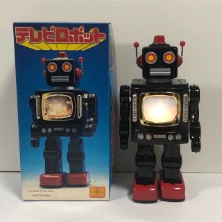 【可動品】テレビロボット　ブリキ　メタルハウス　battery operated