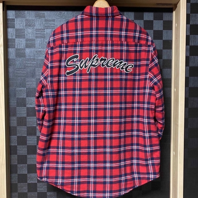 Supreme Arc Logo Quilted Flannel Shirt シャツ