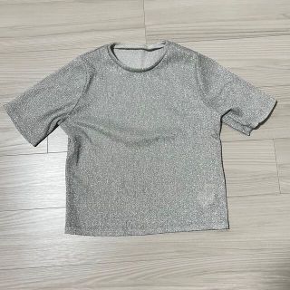 リリーブラウン(Lily Brown)のLily Brown ラメトップ　シルバー(Tシャツ(半袖/袖なし))