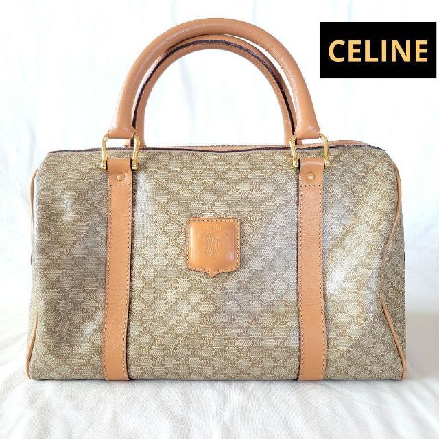 【美品】CELINE セリーヌ ミニボストン マカダム ベージュマカダム