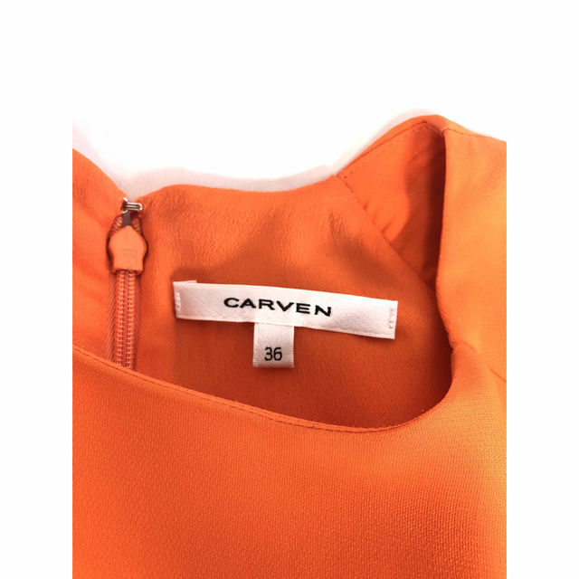 CARVEN(カルヴェン)のCARVEN カルヴェン　ワンピース　オレンジ　36 レディースのワンピース(ひざ丈ワンピース)の商品写真